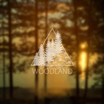 Logo with forest trees Stock Illustration