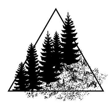 Logo with forest trees Stock Illustration
