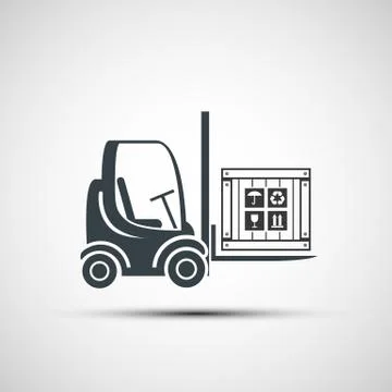 Logo forklifts with compartment. 스톡 일러스트