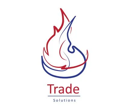 Logo in the form of intertwining tongues of flame and water. Air conditioning Stock Illustration