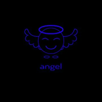 Logo in the form of a linear angel icon. Vector graphics. Stock Illustration