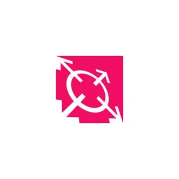Logo of four arrows pointing in all directions Stock Illustration