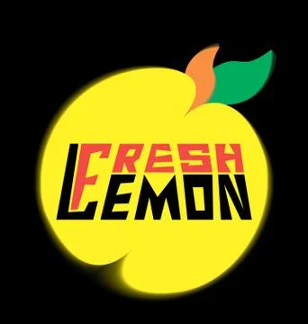 Logo fresh lemon with leaves Stock Illustration