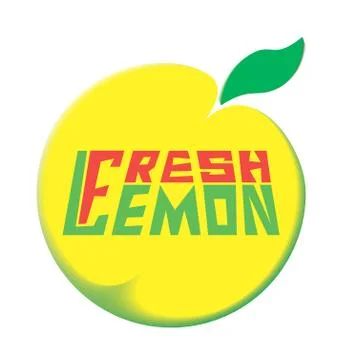 Logo fresh lemon white background Stock Illustration