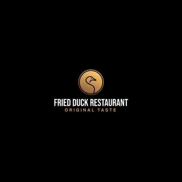 Logo fried duck restaurant Stock Illustration