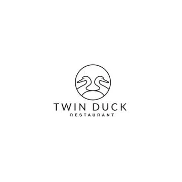 Logo fried duck restaurant Stock Illustration