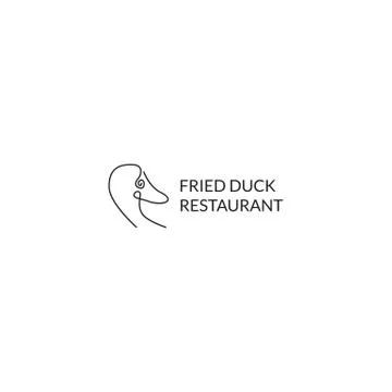 Logo fried duck restaurant Stock Illustration