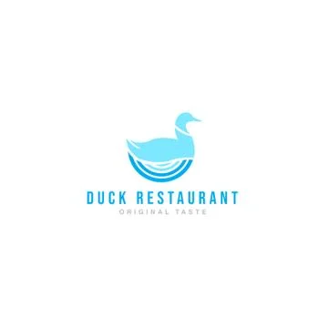 Logo fried duck restaurant Stock Illustration