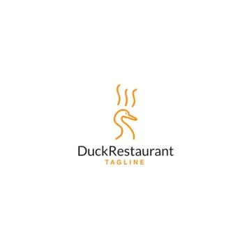 Logo fried duck restaurant Stock Illustration