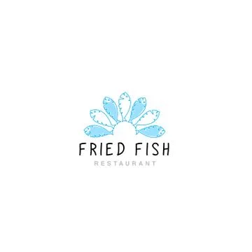 Logo fried fish restaurant Stock Illustration