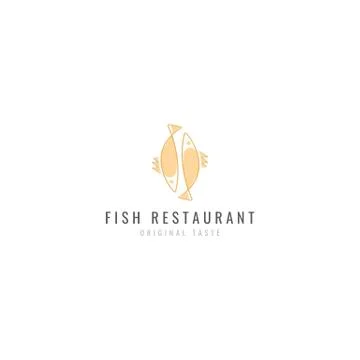 Logo fried fish restaurant Stock Illustration