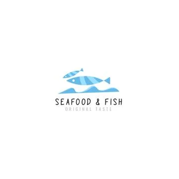 Logo fried fish restaurant Stock Illustration