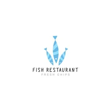 Logo fried fish restaurant Stock Illustration
