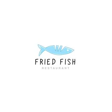 Logo fried fish restaurant Stock Illustration