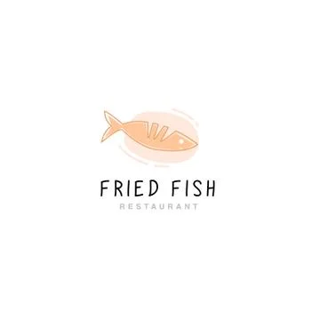 Logo fried fish restaurant Stock Illustration