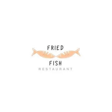 Logo fried fish restaurant Stock Illustration