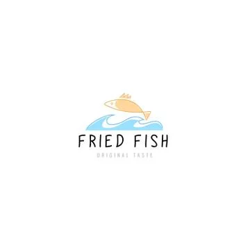 Logo fried fish restaurant Stock Illustration