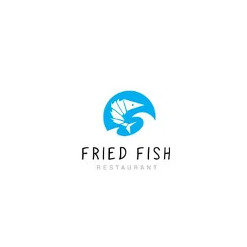 Logo fried fish restaurant Stock Illustration
