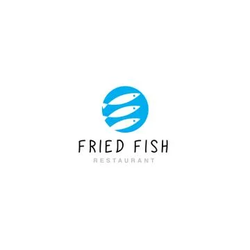 Logo fried fish restaurant Stock Illustration
