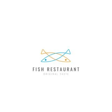 Logo fried fish restaurant Stock Illustration