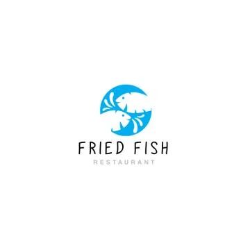 Logo fried fish restaurant Stock Illustration
