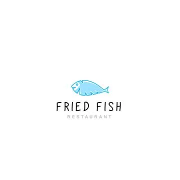 Logo fried fish restaurant Stock Illustration
