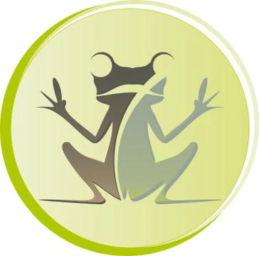 Logo frog sitting Stock Illustration
