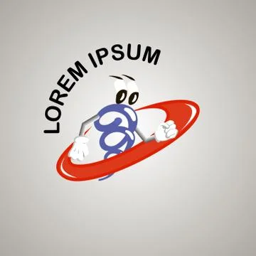 Logo funny running metal spring Stock Illustration