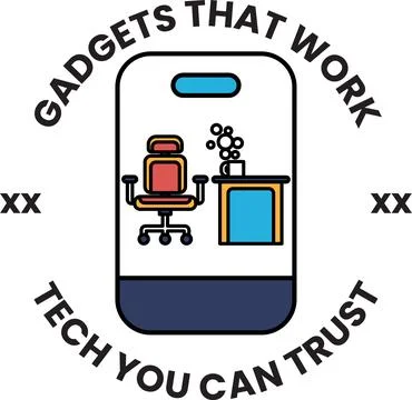 A logo for gadgets that work tech trust Stock Illustration