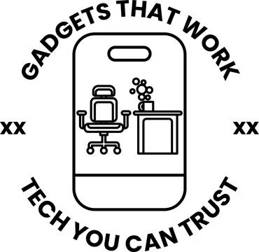 A logo for gadgets that work tech trust Stock Illustration