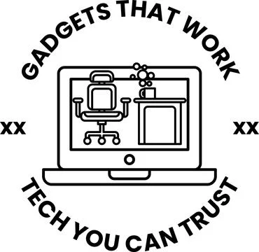 A logo for gadgets that work tech trust Stock Illustration