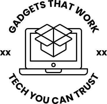 A logo for gadgets that work tech trust Stock Illustration