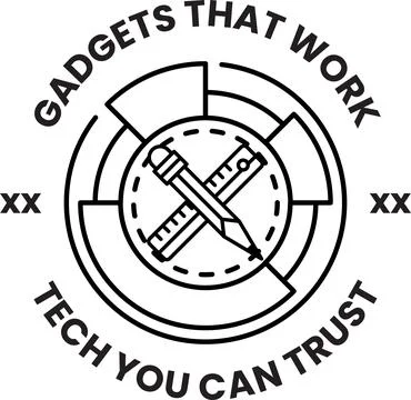 A logo for gadgets that work tech trust Stock Illustration