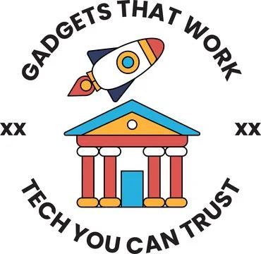 A logo for gadgets that work tech trust Stock Illustration