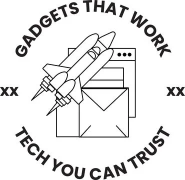A logo for gadgets that work tech trust Stock Illustration