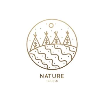 Logo garden and fields Stock Illustration