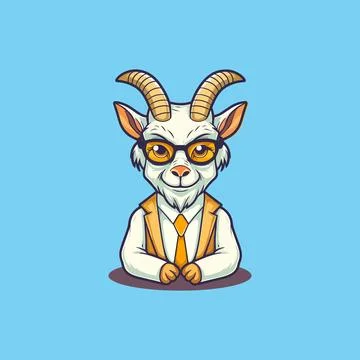 Logo goat elegant simple mascot style Stock Illustration