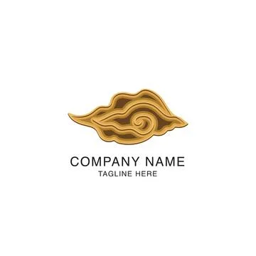 Logo gold batik mega mendung cloud traditional company finance authentic luxu Stock Illustration