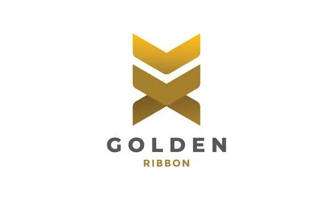 Logo gold ribbon Stock Illustration