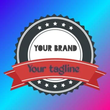 Logo on gradient color blue neon Stock Illustration