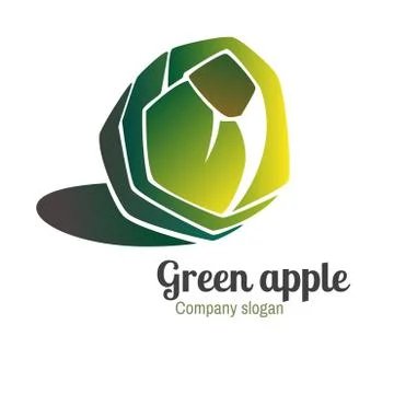 Logo with green apple Stock Illustration