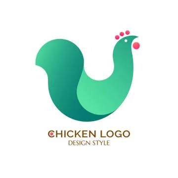 Logo green chicken Stock Illustration
