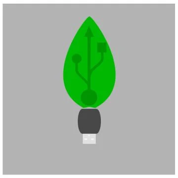 Logo green usb Stock Illustration