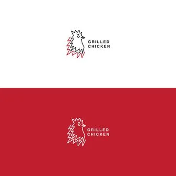 Logo grilled chicken restaurant Stock Illustration