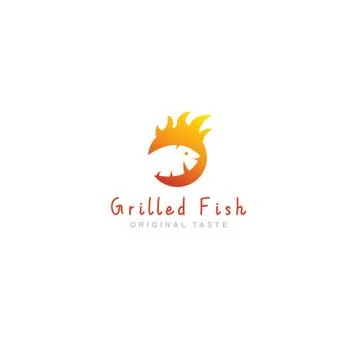 Logo grilled fish restaurant Stock Illustration