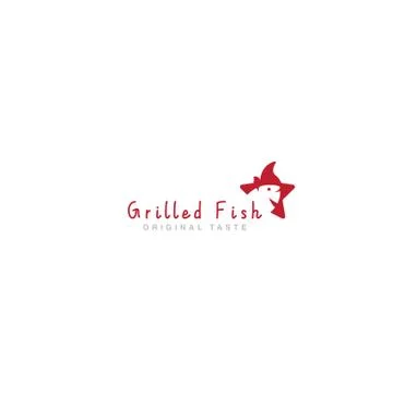 Logo grilled fish restaurant Stock Illustration