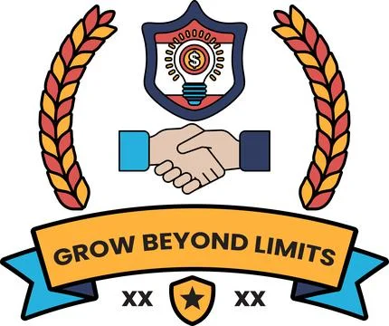 A logo for Grow Beyond Limits features a handshake between two people Stock Illustration