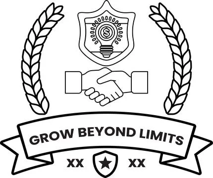 A logo for Grow Beyond Limits features a handshake between two people Stock Illustration