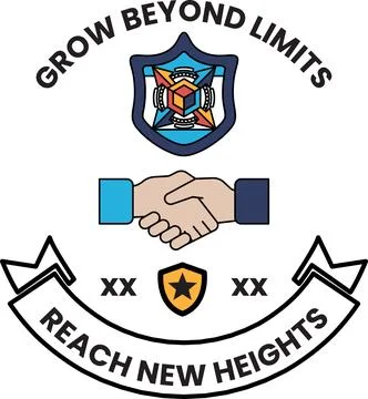 A logo for Grow Beyond Limits that features a handshake between two hands Stock Illustration