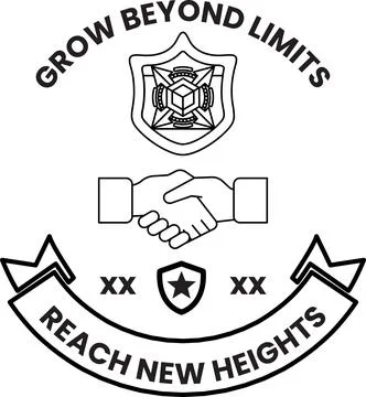A logo for Grow Beyond Limits that features a handshake between two hands Stock Illustration